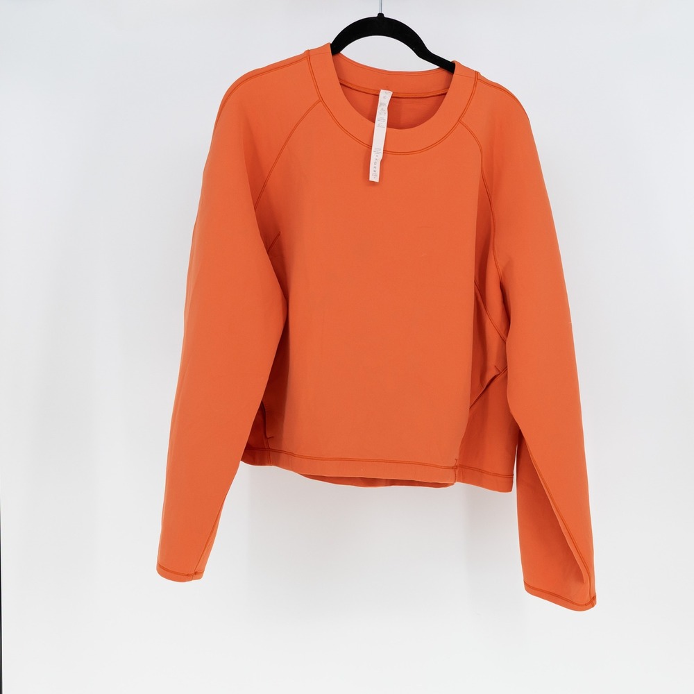 Lululemon Women's AirWrap Crew Neck Long Sleeve Pullover Sweater Warm Coal 12